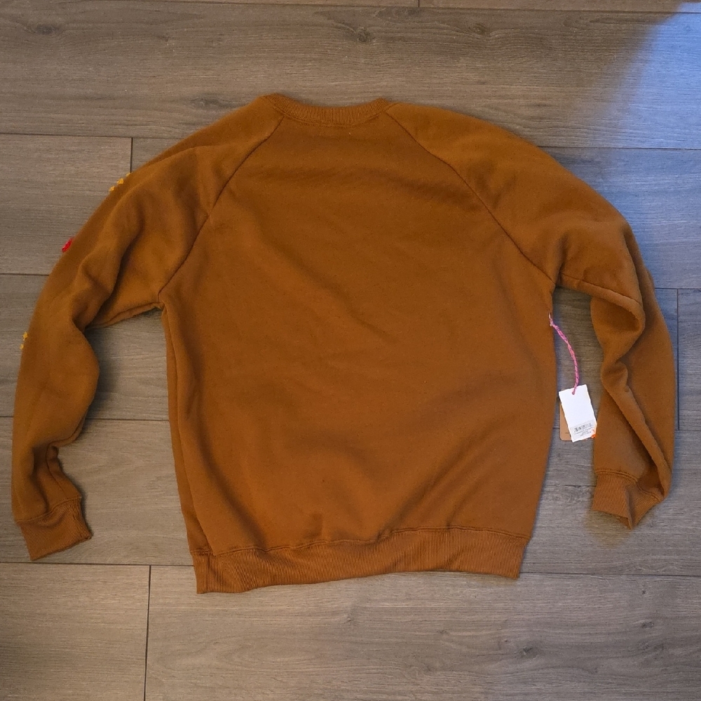Simply Southern Brown Crewneck Sweater with Embroidery - Picture 2 of 5